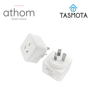 Каллиграфия Athom Smart Home Предварительно зафлашированный Tasmota Australia Smart Plug работает с домом Assitant Monitoring.