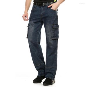 Мужские джинсы Moruancle Mens Casual мешковатые грузовые брюки с много большим карманом.