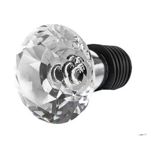 バーツール卸売バーウェアクリスタル飲料ボトルストッパーコークスワインデコレーション亜鉛合金とガラス再利用可能なダイヤモンドプラグドロップデリDH607