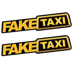 자동차 스티커 재미있는 가짜 택시 스티커 faketaxi 데칼 엠블럼 자체 접착 비닐 드롭 배달 모바일 모터 사이클 외부 액세서리 dh50z