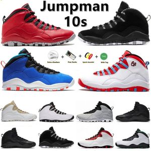 Jumpman 10 10s Erkekler Basketbol Ayakkabıları Sneaker Siyah Beyaz Çimento Chicago Drake Huarache Hafif Orlando Seattle Çelik Gri Üzeri Broadway Eğitmenleri Spor Sneakers 40-47