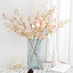 Dekorativa blommor konstgjorda blad multifunktionsbelysad faux silkesblomma simulering eukalyptus display för hem