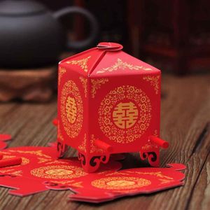 DHL 200 st kinesisk asiatisk stil röd dubbel lycka sedan stol bröllop favorit box fest gynna godis box216j