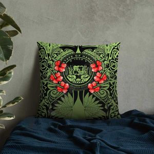 Cuscino/custodia decorativa personalizzabile Decorazioni per la casa Medaglione hawaiano con custodia di fiori di ibisco