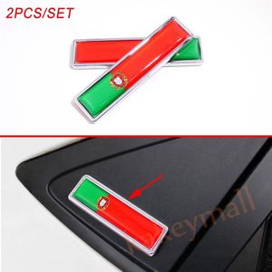 2x Universal Chrome Araç Araç Rozeti Aksesuarları Portekiz Nation Flag Amblem Çıkartma Çıkartma Trim286Z