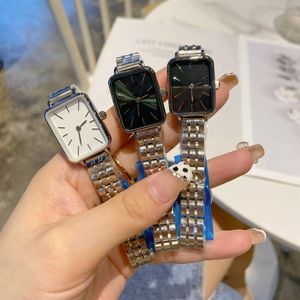 Masowa marka zegarek dla dziewcząt prostokąt w stylu Dial stalowy metalowy zespół dobrej jakości zegarek na nadgarstek Dan 04278z