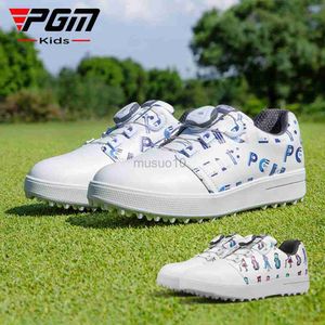 Altri prodotti da golf PGM 1 paio di scarpe sportive per bambini Scarpe da golf per bambini Manopola Lacci delle scarpe Antiscivolo laterale Stampa impermeabile Ragazzi Ragazze Sneakers XZ241 HKD230727