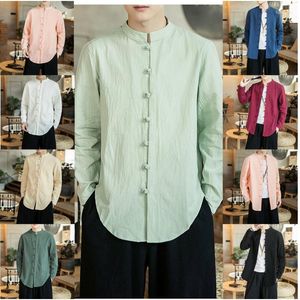 Ubranie etniczne 2023 Casual Oriental Men Wingchun Tai Chi Linen Shirt Chinese Style Tradycyjne górne vintage płaszcz w rozmiarze