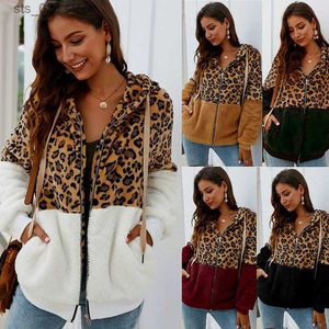 Women's Jackets Design women's leopard print patchwork 2019 winter new outerwear top T230727