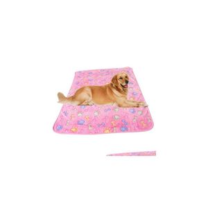 Kennels Pens Pet Blanket Paw Prints Blankets For Hamster Cat And Dog Soft Warm Fleece Mat Bed Er Drop Delivery Home Garden Supplies Dh7A3