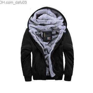 Parkas Masculino Down Parkas Masculino Inverno Masculino Casaco Casual Grosso Quente Masculino Com Zíper Jaqueta de Lã com Capuz de Manga Longa Cor Sólida Outerwear 221206 Z230727