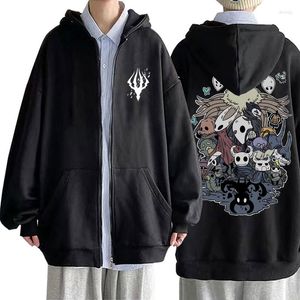 Męska gra z kapturem Hollow void Knight Zapip Bluza Męska moda bluza z kapturem All-mecz mężczyźni kobiety anime czarny luźne z suwakiem kurtka