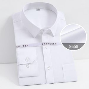 Västar 100% bomullsöverdimensionerad knapp upp skjorta flytande ammoniak antiwrinkle långsleeve skjorta för män vit affär smal fit skjorta män