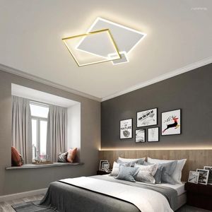 Ljuskronor modernt led sovrum taklampa fjärrkontroll dimbar 3 kvadrat aluminium heminredning lampor