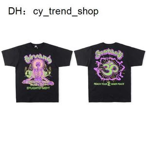 Hellstar Studios upplysningsklubb tee tryckt kort ärm t-shirt man kvinnor skjortor unisex bomullstoppar män t-shirts sommar lös rock smlxl 41