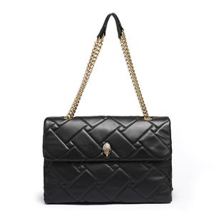 Bolsas de noite preta Kurt Geiger bolsa grande losango pequena bolsa de ombro para mulheres casuais tiracolo de couro de vaca bolsas femininas da marca britânica 230726