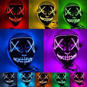 Halloween Lid Light Up Party Masks Rok wyborów oczyszczających Świetny Funny Festival Festival Cosplay Cosplay Malows w Dark266t