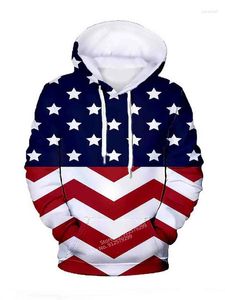 Erkek Hoodies Fashion American Flag 3D Baskı Hoodie Erkekler Sıradan Sweatshirt Harajuku Sokak Giyim Uzun Kollu Kazak