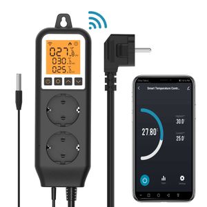 Inteligentne wtyczki Power Kontroler temperatury Wi -Fi 220V Smart Gniazdo czujnik termostat ciepło chłodzenie Smartlife Thermometr Sonda Automatyzacja domu HKD230727