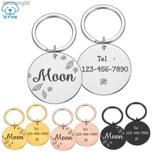 Personlig hundkatt PET -ID -taggar Graverad kattvalp PET ID Namn Nummer Adress Krage för kattunge Dog Tag Pendant Pet Accessoarer L230620