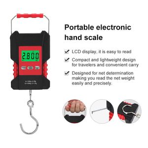 Household Scales 50Kg/10g Digital Fishing Scale Charging Grip Ruler Waterproof Scales For Luggage Travel Weighing Steelyard Hanging Scale x0726