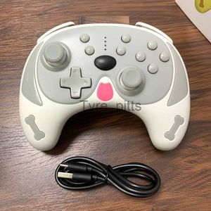 Kontrolery gier joysticks do przełącznika Pro kontroler Bluetooth Compatybilny dla Nintendo Switch Pink Cartoon Dog Trzymaj komfortowo bezprzewodowy kontroler gamepad x072