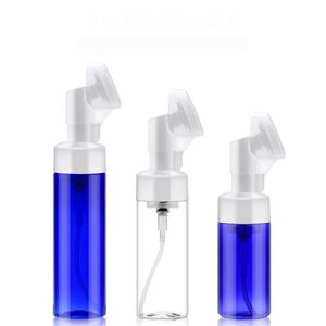 20 x 100ml 150ml 200ml Clear Blue White Foaming Bottle Froth Pump With Silicone Brush Head Face Cleaning Makup Foam Bottles173N