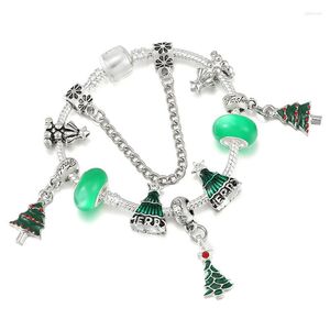Charm Bracelets DIY Christmas Tree Beads Pendants Fits Silver Color Bracelet For Women Kids Jewelry Gift 2023 Arrival