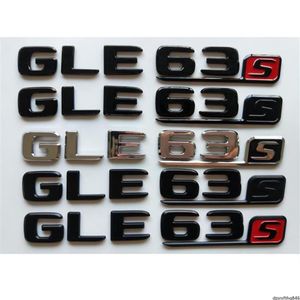 Chrome Black Letters Number Trunk Badges Emblem Emblem Badge Sticker för Mercedes Benz W166 C292 SUV GLE63S GLE63 S AMG241O352Q