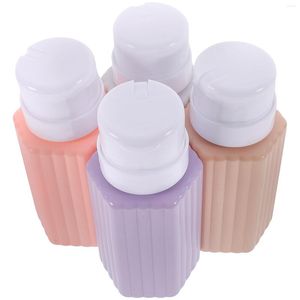 Storage Bottles 4 Pcs Water Dispenser Makeup Bottle Dispensers For Liquids Remover Push Plastic Jar