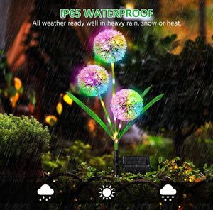 Garden Decorations Outdoor Solar Lights IP65 Waterproof Dandelion Flowers Lamp Decoration Lightting Lawn Yard Parks Wedding Holiday 230727