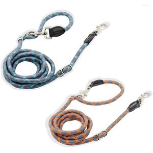 Dog Collars Multifunctional Nylon Double Leash For Dogs Reflective Strip Design Training Medium Large