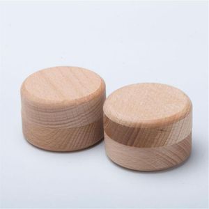Винтажный круглый деревянный ювелирный шкаф ящик для хранения ювелирных изделий для кольца с серьгами кольца контейнер для хранения дерева 306h