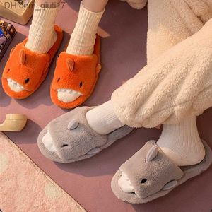 Slippers Shark Slippers Женские зимние хлопковые тапочки 2022 Новая семейная пара модная обувь теплые женские забавные тапочки Z230727