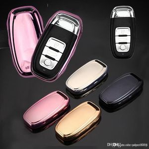 New styling Soft TPU Key Rings Protection Cover for Audi A4 A4L A5 A6 A6L Q5 S5 S7 Protect Shell Car Styling Cover Case2856