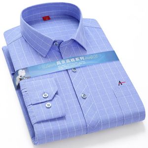 رجال القمصان غير الرسمية Camisa Mens Bamboo Lives Plaid Shirt عارضات الأكمام الطويلة أعمال الجيب الرسمي للأزياء 230726