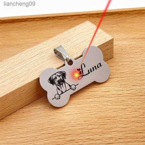 2023 Bone Shape Dog Tag Cat Tags Pet Dollar Accessories Custom High Quality rostfritt stål PETS ID TAG ANTI-LEST LASER ENGRAVED L230620