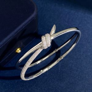 Other Bracelet Luxury Bangle Knot Designer Jewelry Double Line Rope Womens Minority Shining Crystal Diamond Bangles Bracelet Jewelry Party Gift