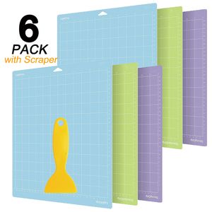 Tapete de corte com 6 unidades 12 x 12 pol. Cores misturadas PVC adesivo para corte tapete de base placa ferramenta almofada para Cricut Explore Air/Air2/Maker DIY Machine 230726