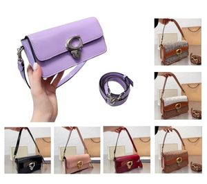 Marcas Bolsas femininas quadradas macias Tabby Bolsas de estúdio Hasp Underarm Bolsa de ombro tiracolo Moda Meninas Bolsas de couro de bezerro com aba