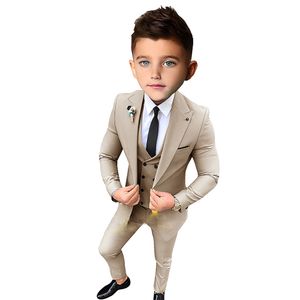 Suits Formal Suit for Boys Wedding Lapel Indian Style Jacket Pants 3 Pieces Fashion Party Child Clothes Slim Fit Kids 230726