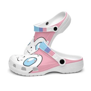 DIY-skor tofflor Herrkvinnor Lovely Big Eye Pink White Elf Sneakers Trainers 36-48