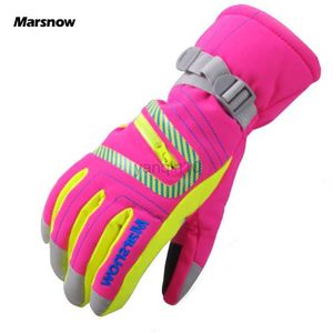 Ski Gloves Marsnow Children Women Men Warm Ski Gloves Snowboard Gloves Motorcycle Riding Winter Windproof Waterproof Kid Snow Winter Gloves HKD230727