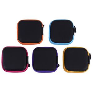 Mini Zipper Hard Headphone Case PU Leather Earphone Storage Bag Protective USB Cable Organizer Portable Earbuds Pouch box195c