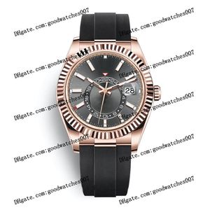 Highquality watch 2813 sports automatic machine 326235 watchs 42mm dark gray dial 316L stainless steel 18k rose gold black rubber 248g