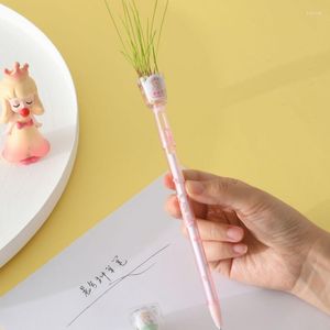 3st Söt gelpennor Växtväxt penna för flickor kawai stationer korea japan kontor tillbehörskolan leveranser