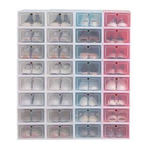 12-teiliges Schuhkarton-Set, mehrfarbig, faltbar, Aufbewahrung, Kunststoff, transparent, Startseite, Organizer, Schuhregal, Stapel-Display, Aufbewahrungsorganisator, Einzelbox, X267i