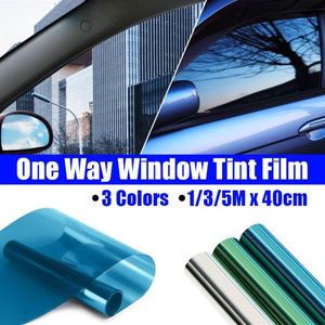 1 3 5m x 40cm Auto Home One Way Spiegel Fenster Glas Gebäude Tönung Film Seite Solar UV Schutz Aufkleber Vorhang Schaber Sunshade259f