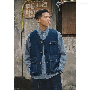 Männer Westen Denim Weste Männlichen Tank Top Männer Jeans Ärmellose Cargo Tops Casual Koreanische Street Hip Hop Vintage Kleidung