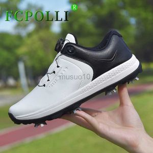 Andra golfprodukter 2023 Nya män golfskor toppkvalitet gym sneakers för mens icke-halkspikar läder golfträning man designer sportskor män hkd230727